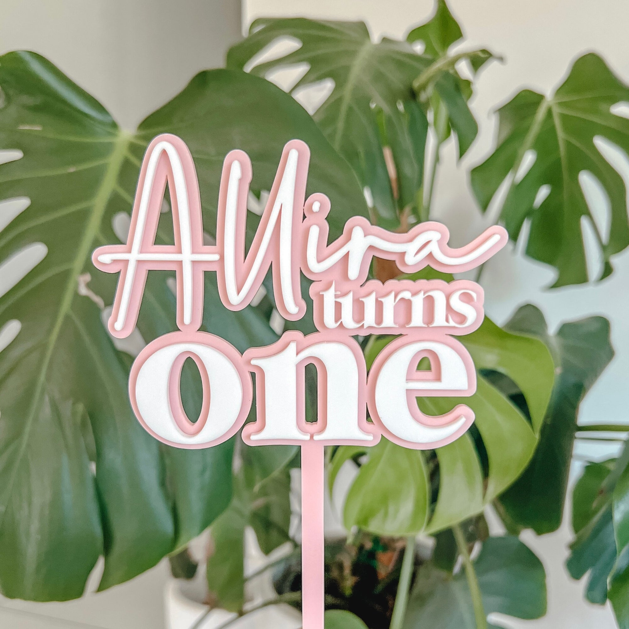 Custom Name Turns Age - Cake Topper