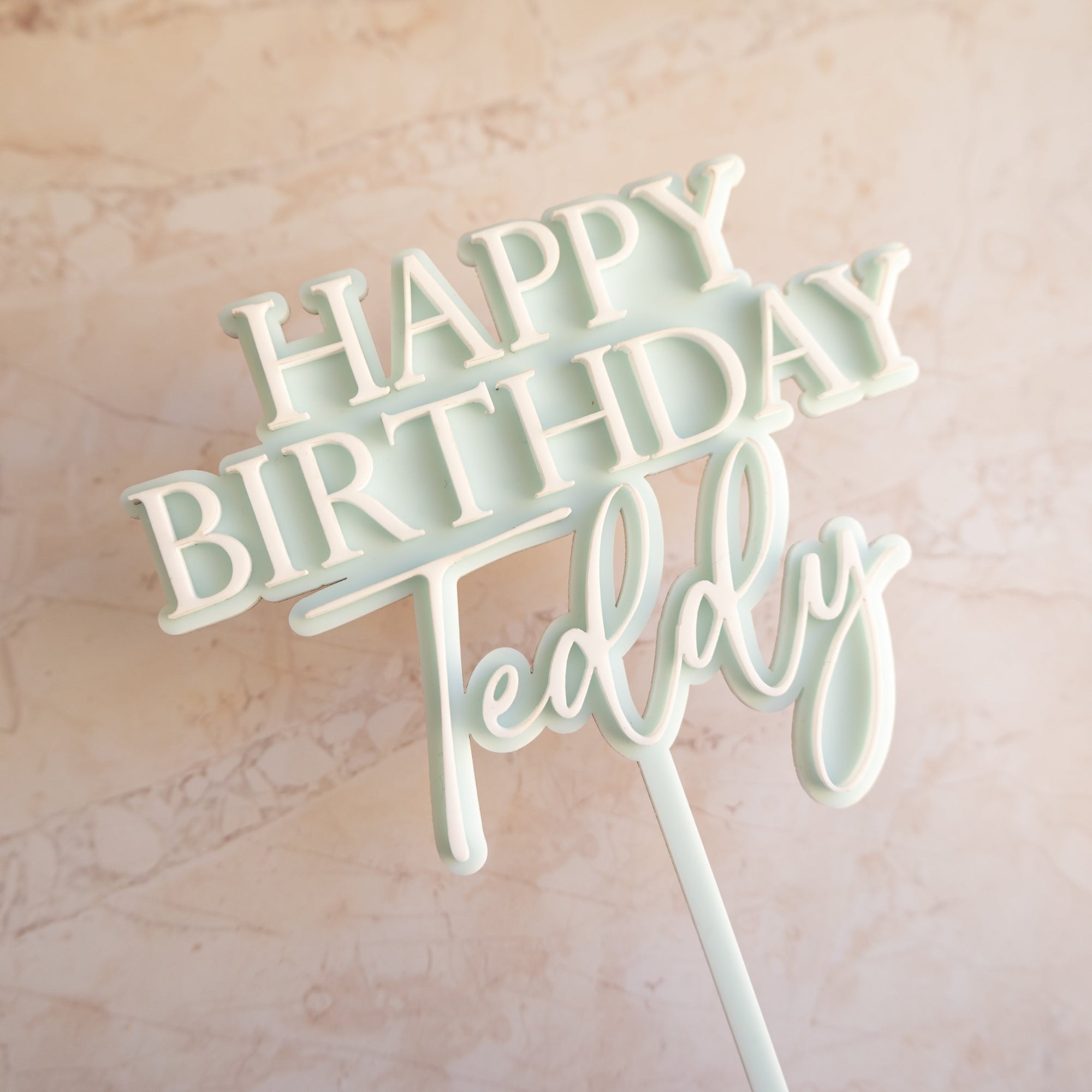 Custom Happy Birthday Name - Cake Topper