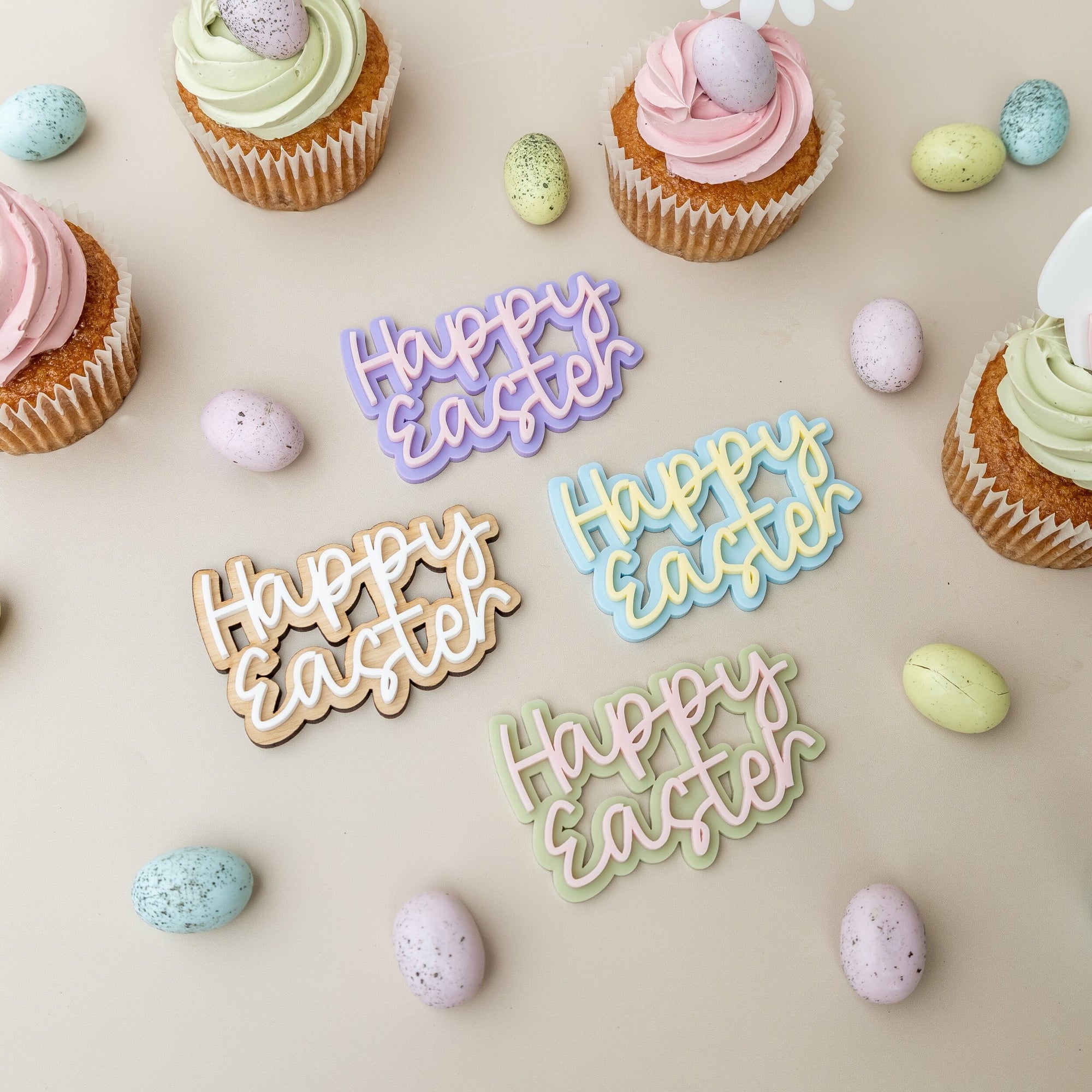 Happy Easter - Layered Cupcake Topper-SQ4282370