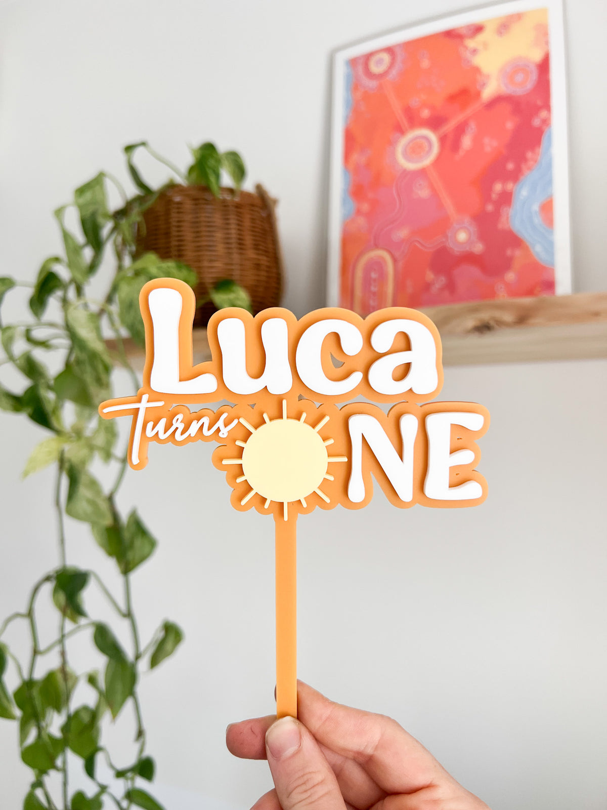One lap around the Sun Cake Topper