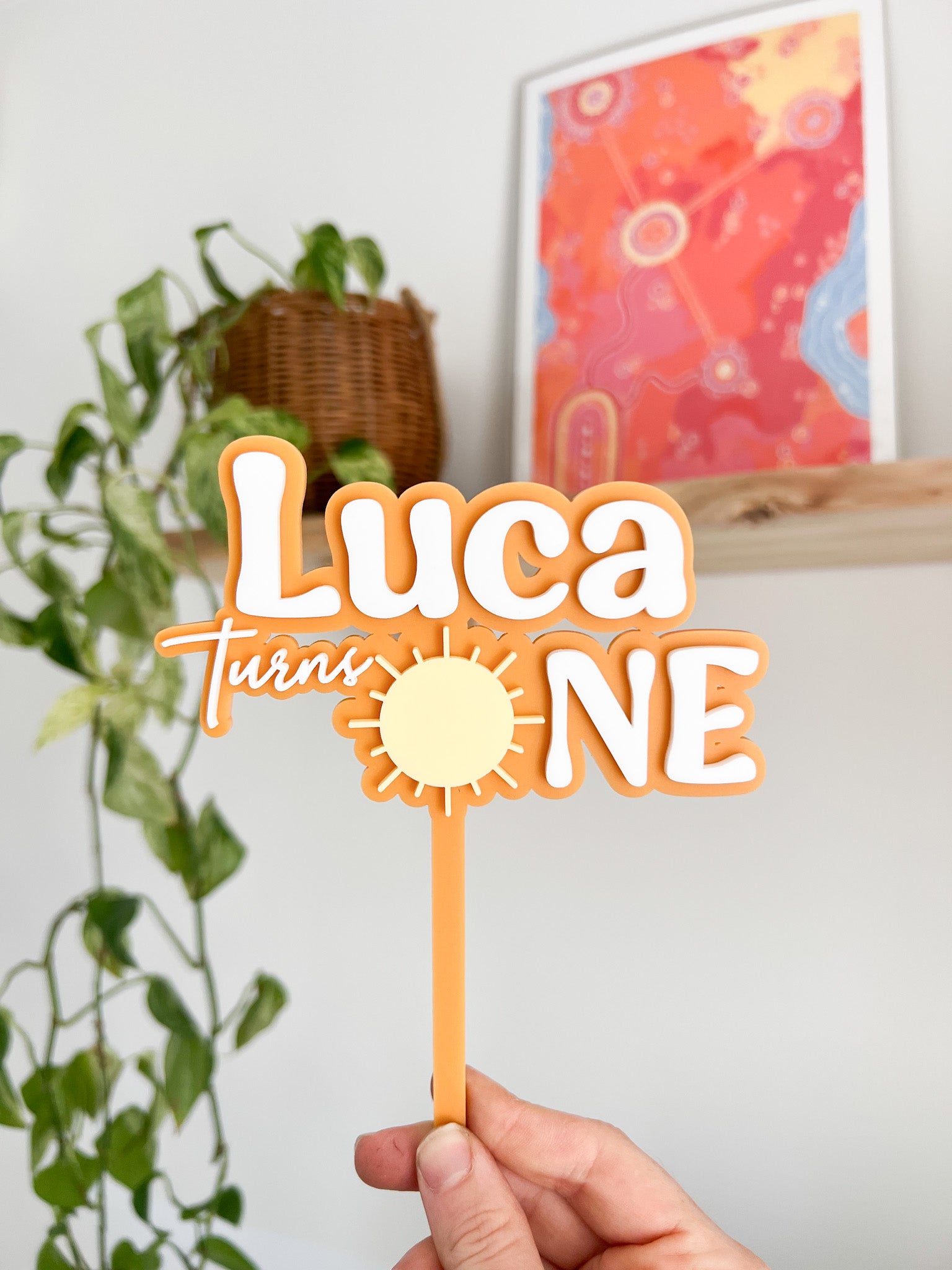 One lap around the Sun Cake Topper
