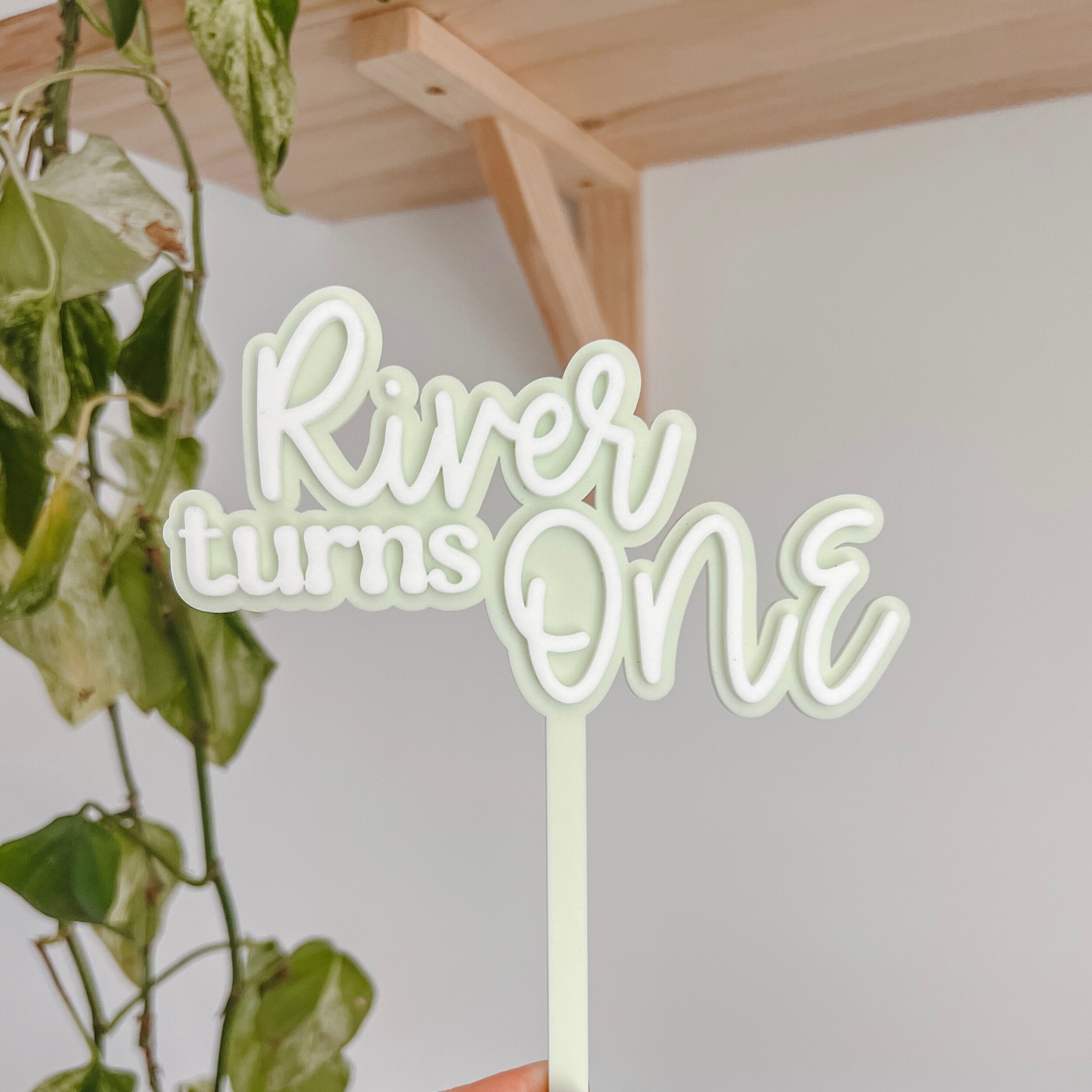 Custom Name Turns Age - Cake Topper