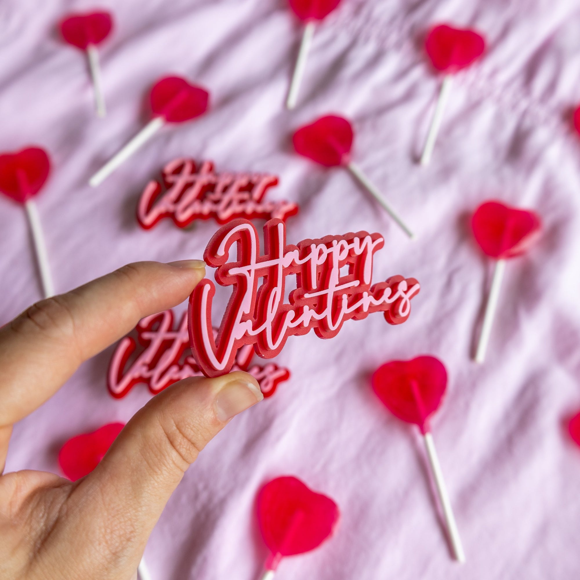 Happy Valentine's - Layered Cupcake Topper