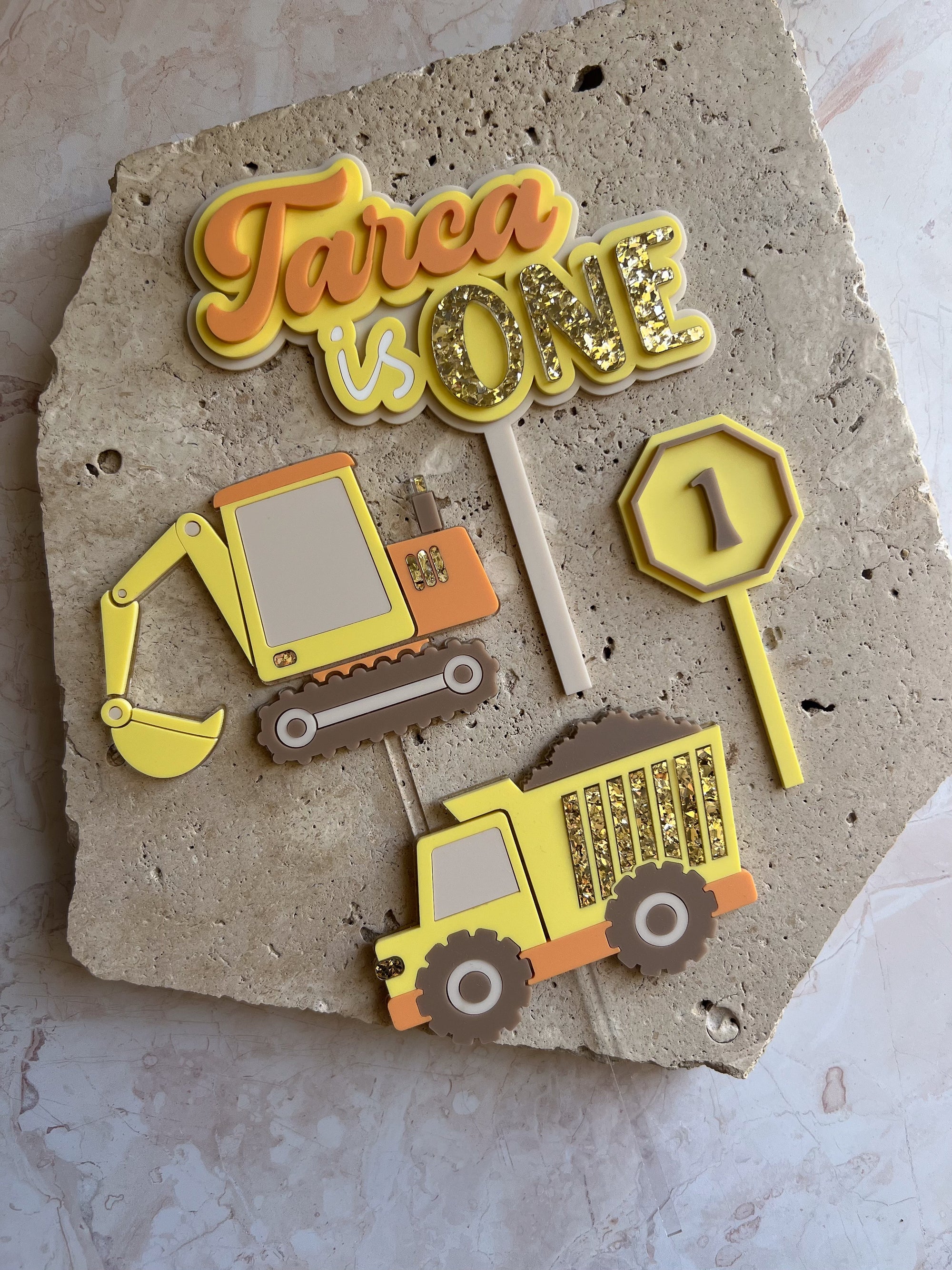 Construction Cake Topper set