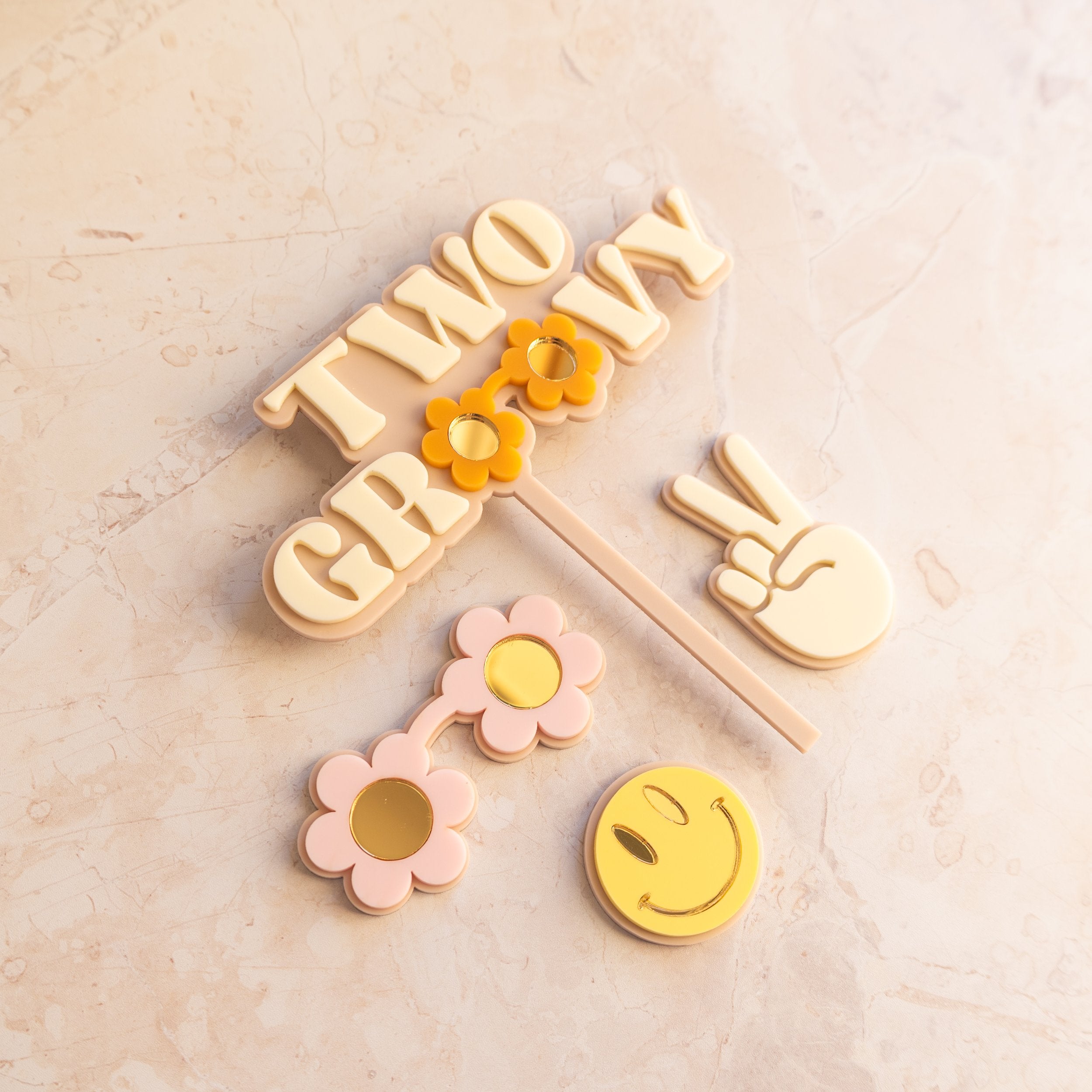 Two Groovy - Cake Topper Set-SQ9840370