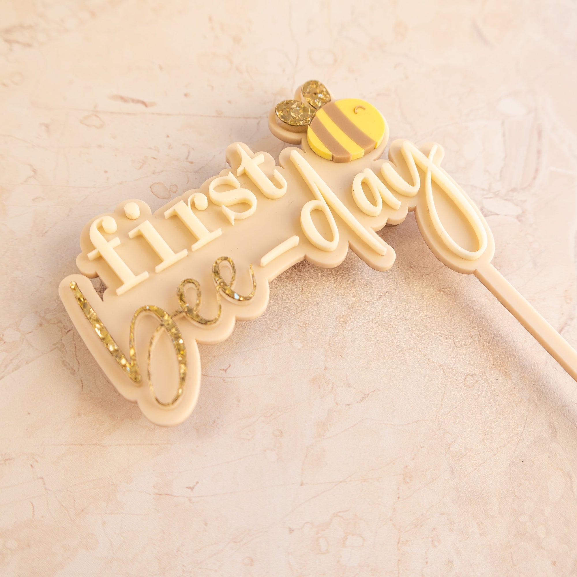 First Bee-Day - Cake Topper