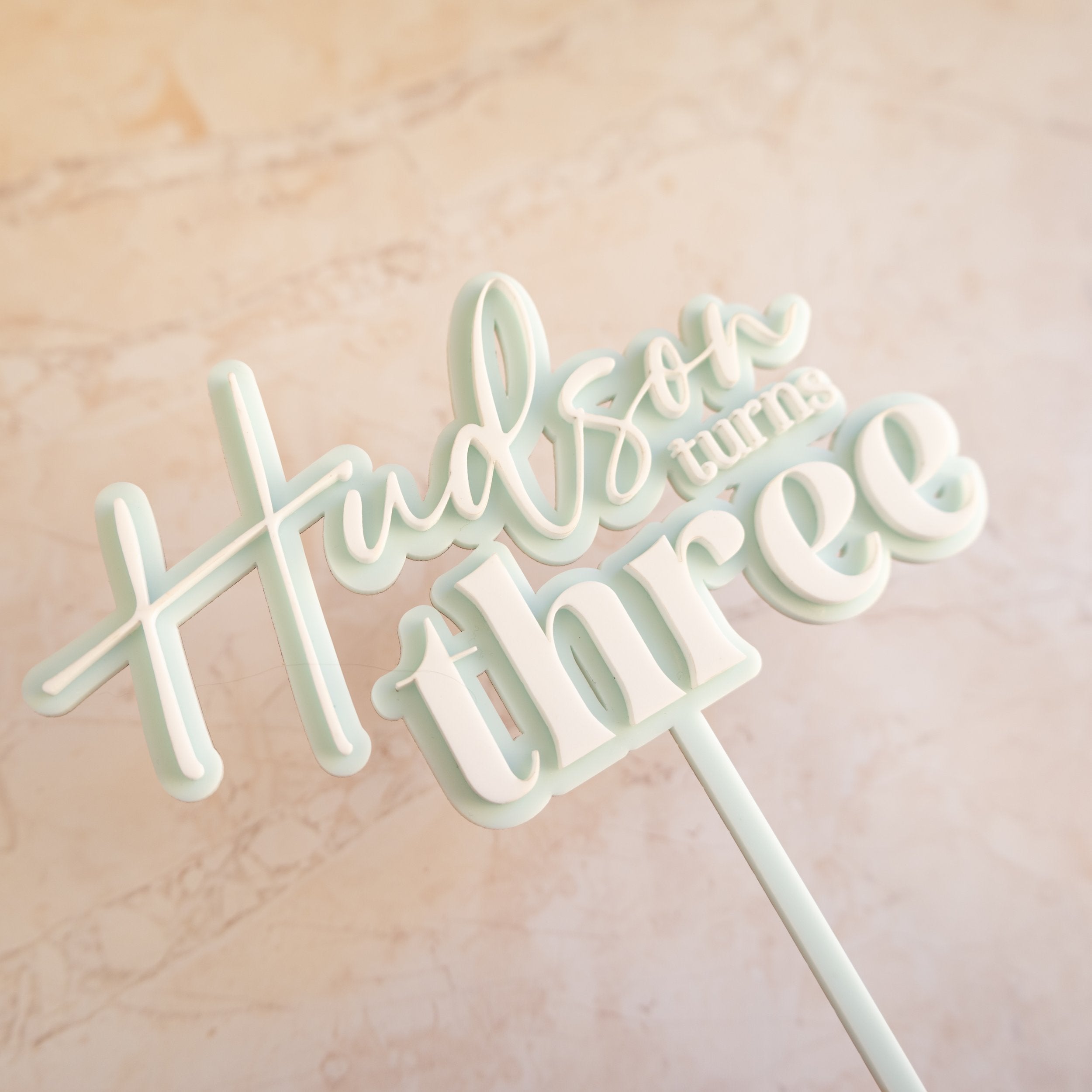 Custom Name Turns Age - Cake Topper
