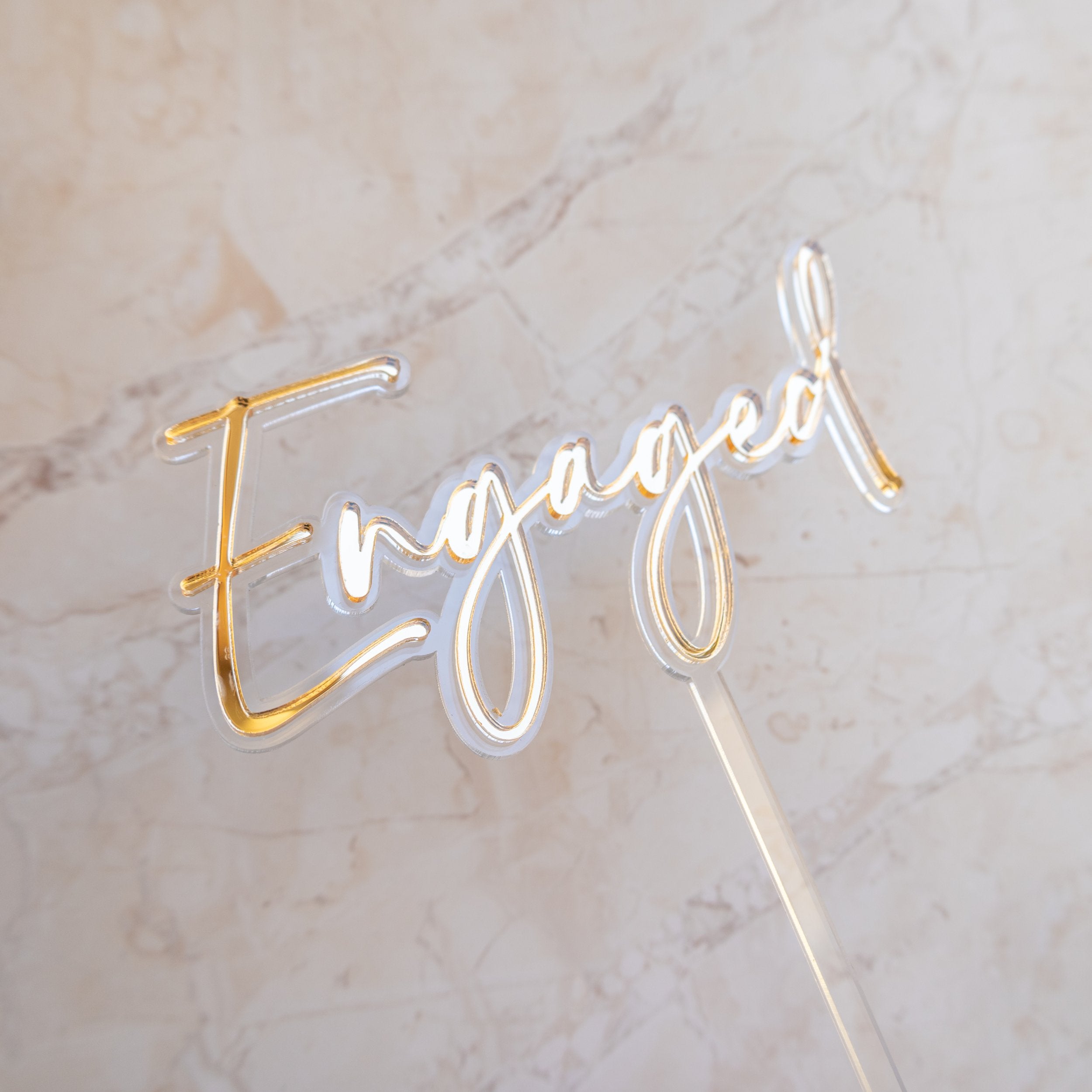 Engaged - Cake Topper