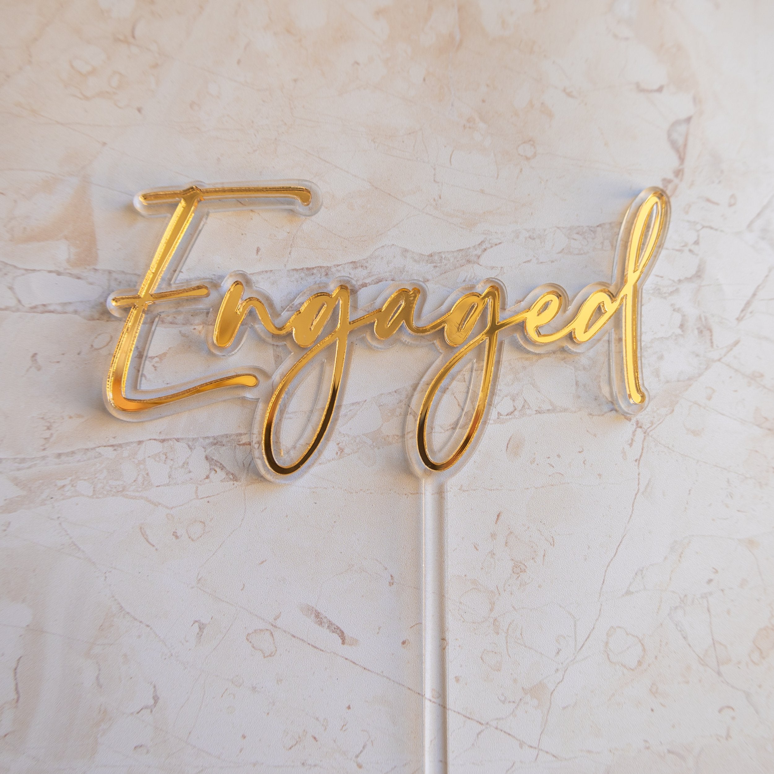 Engaged - Cake Topper