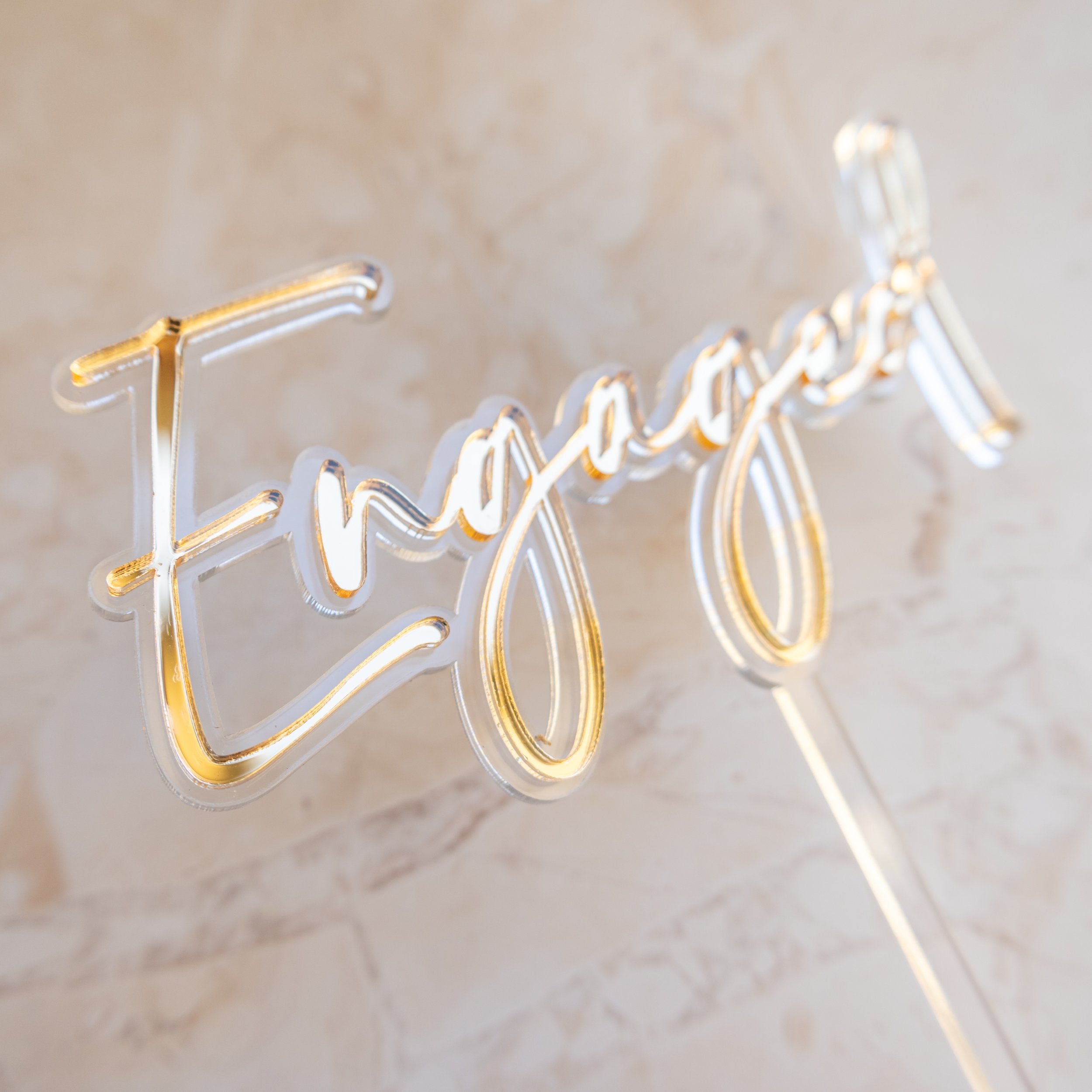Engaged - Cake Topper