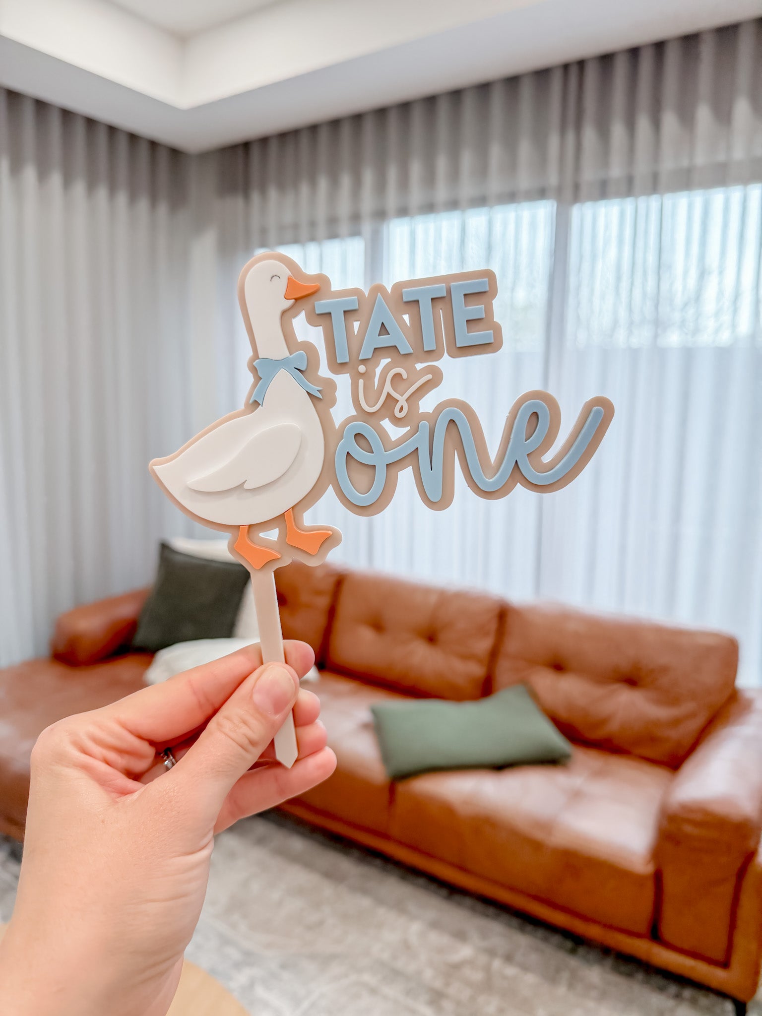 Goose Name and Age Cake topper