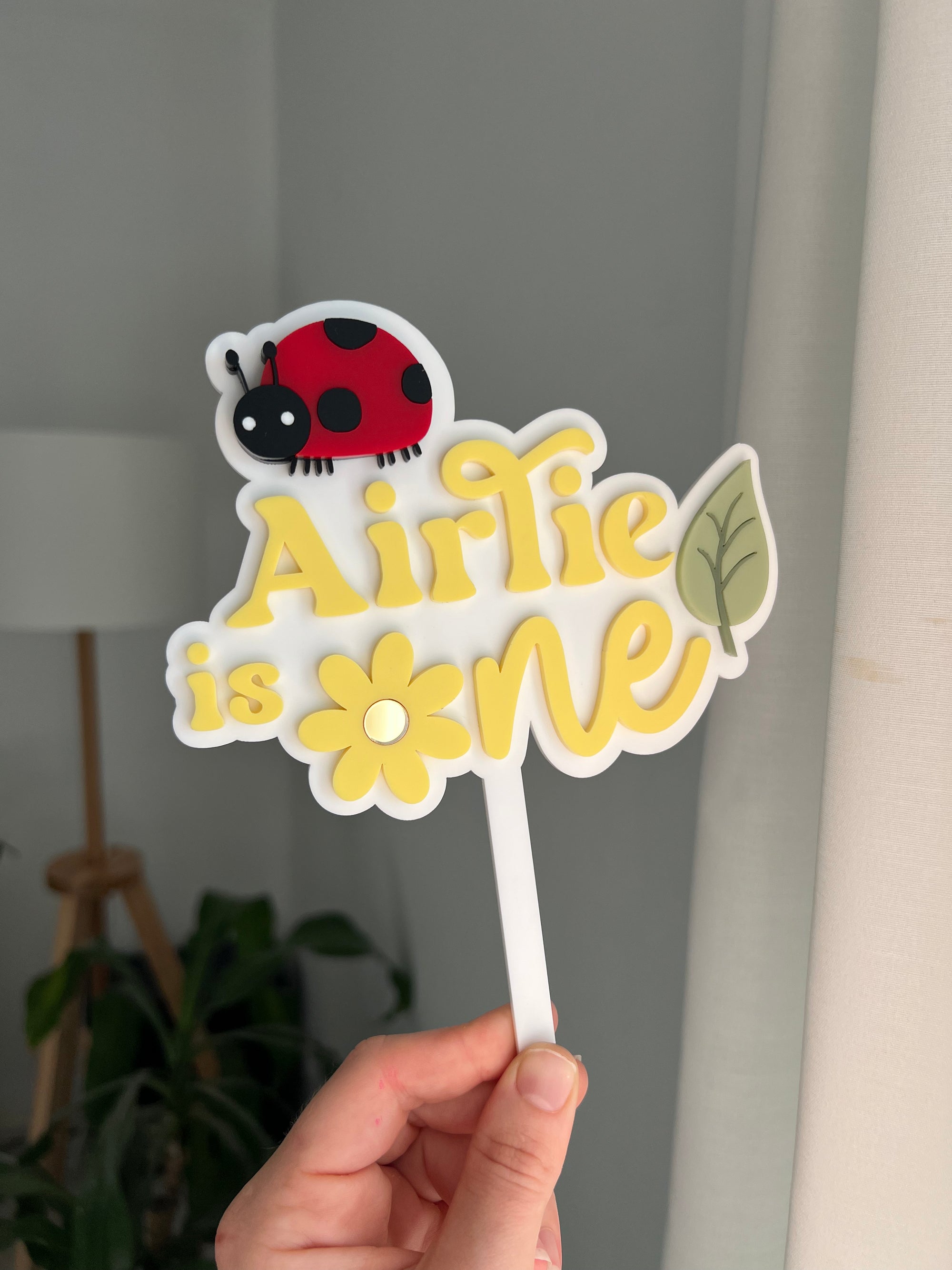 Lady Bug Cake Topper with Daisy detail
