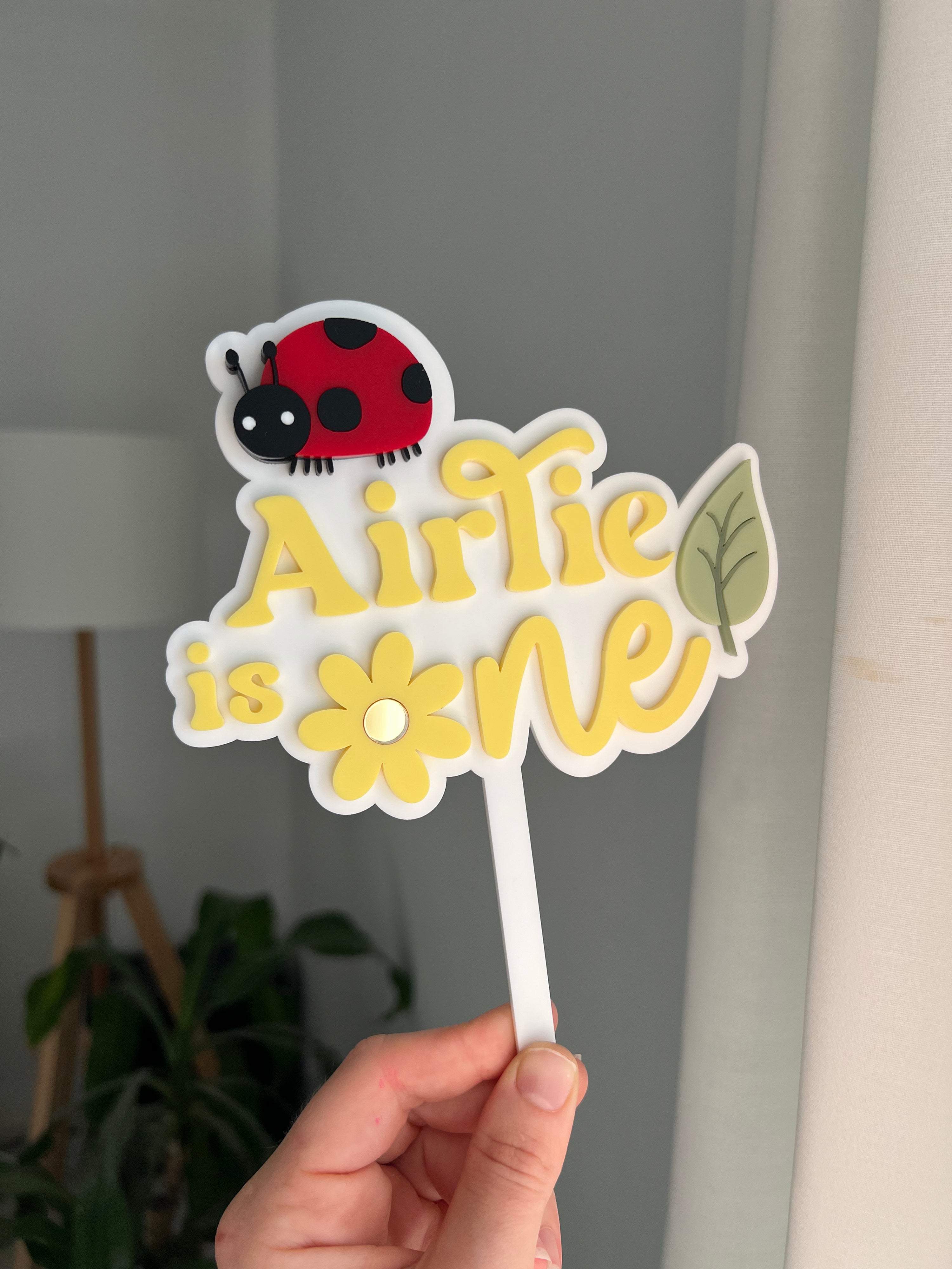 Lady Bug Cake Topper with Daisy detail