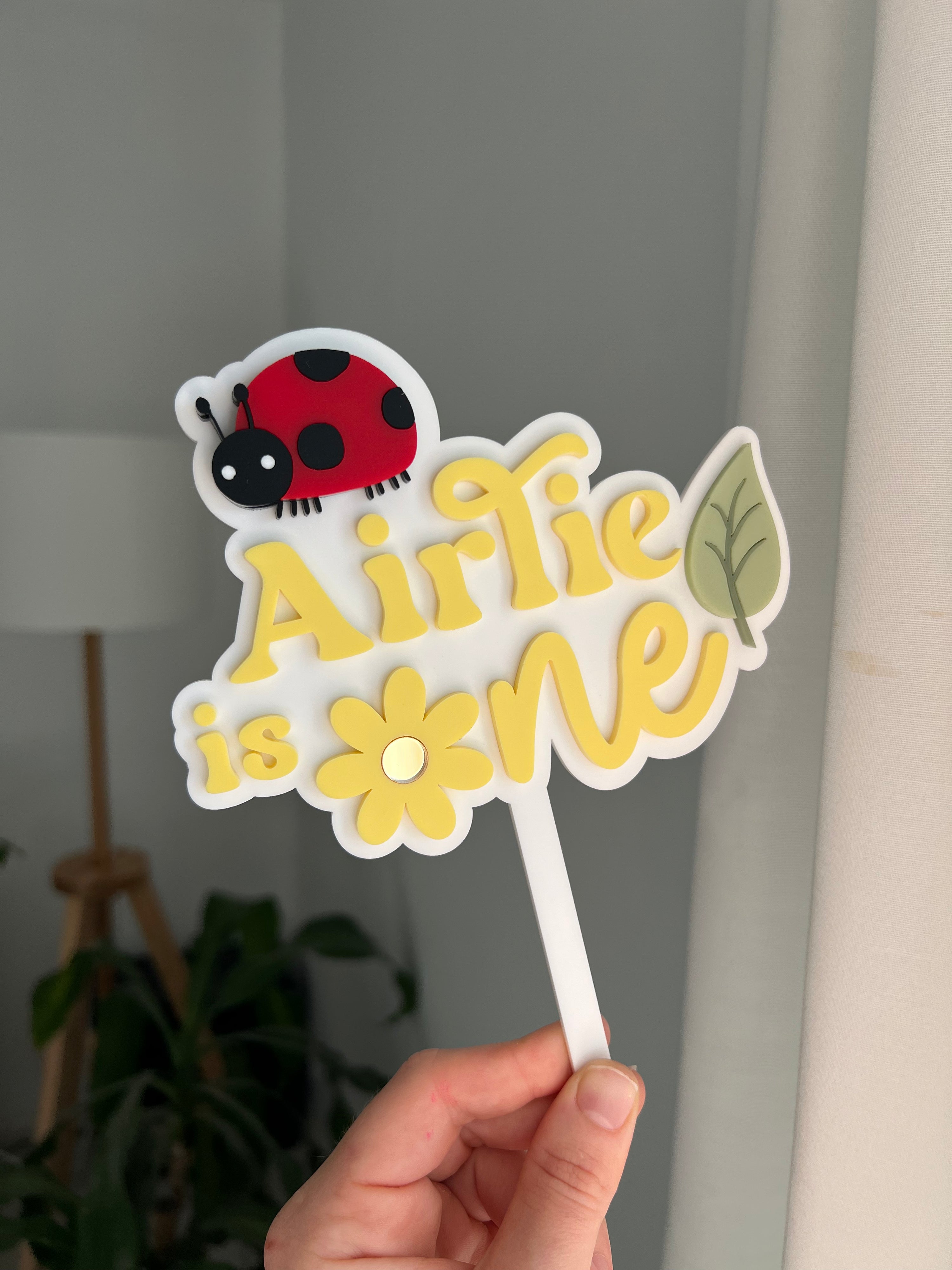 Lady Bug Cake Topper with Daisy detail