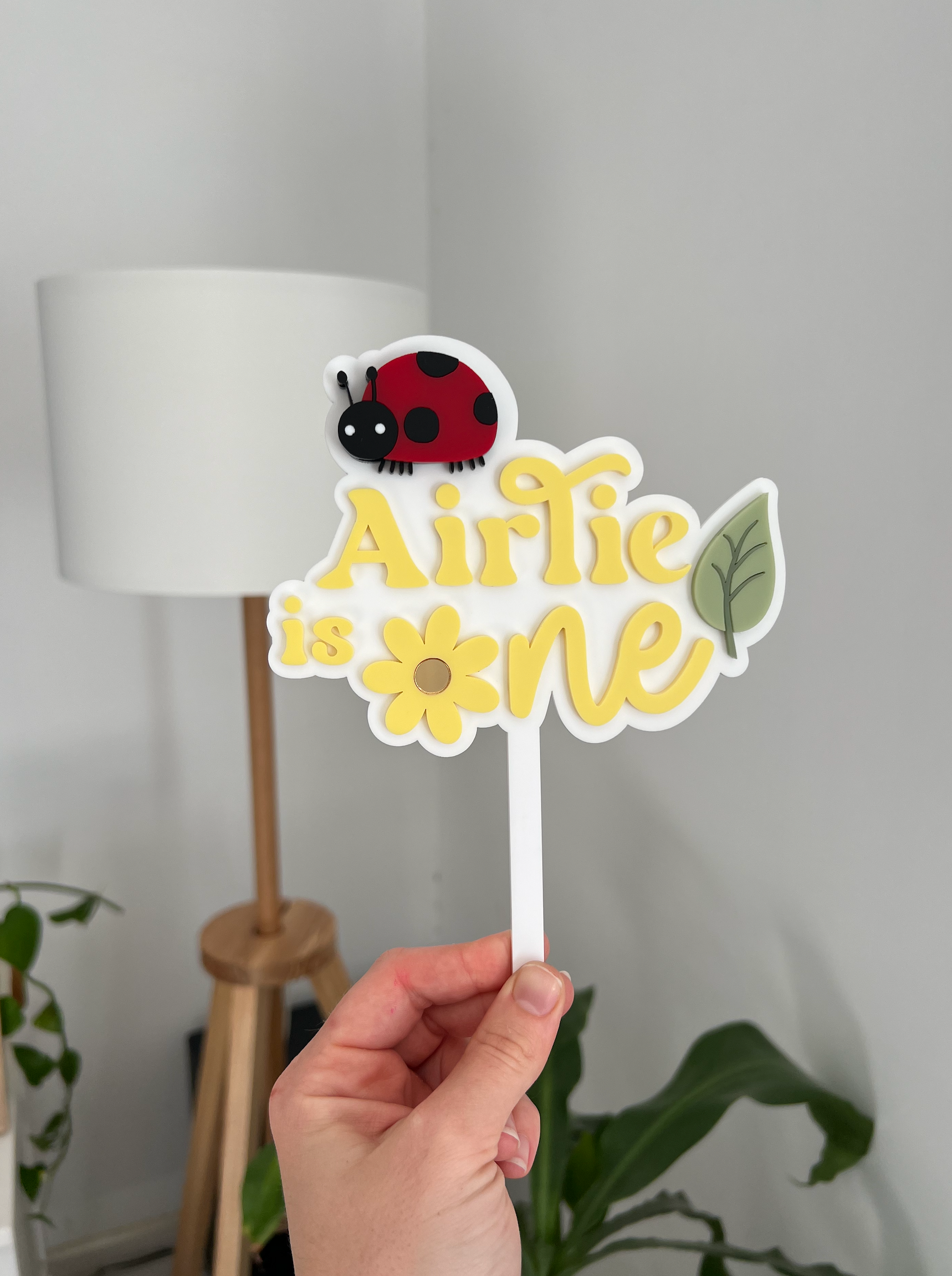 Lady Bug Cake Topper with Daisy detail